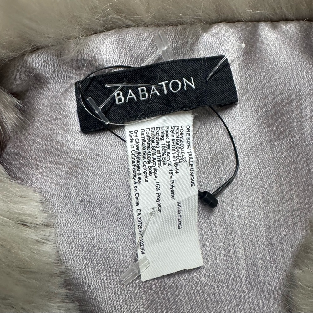 Babaton Aritzia silk lining| Faux Fur Stole Scarf - Picture 3 of 4